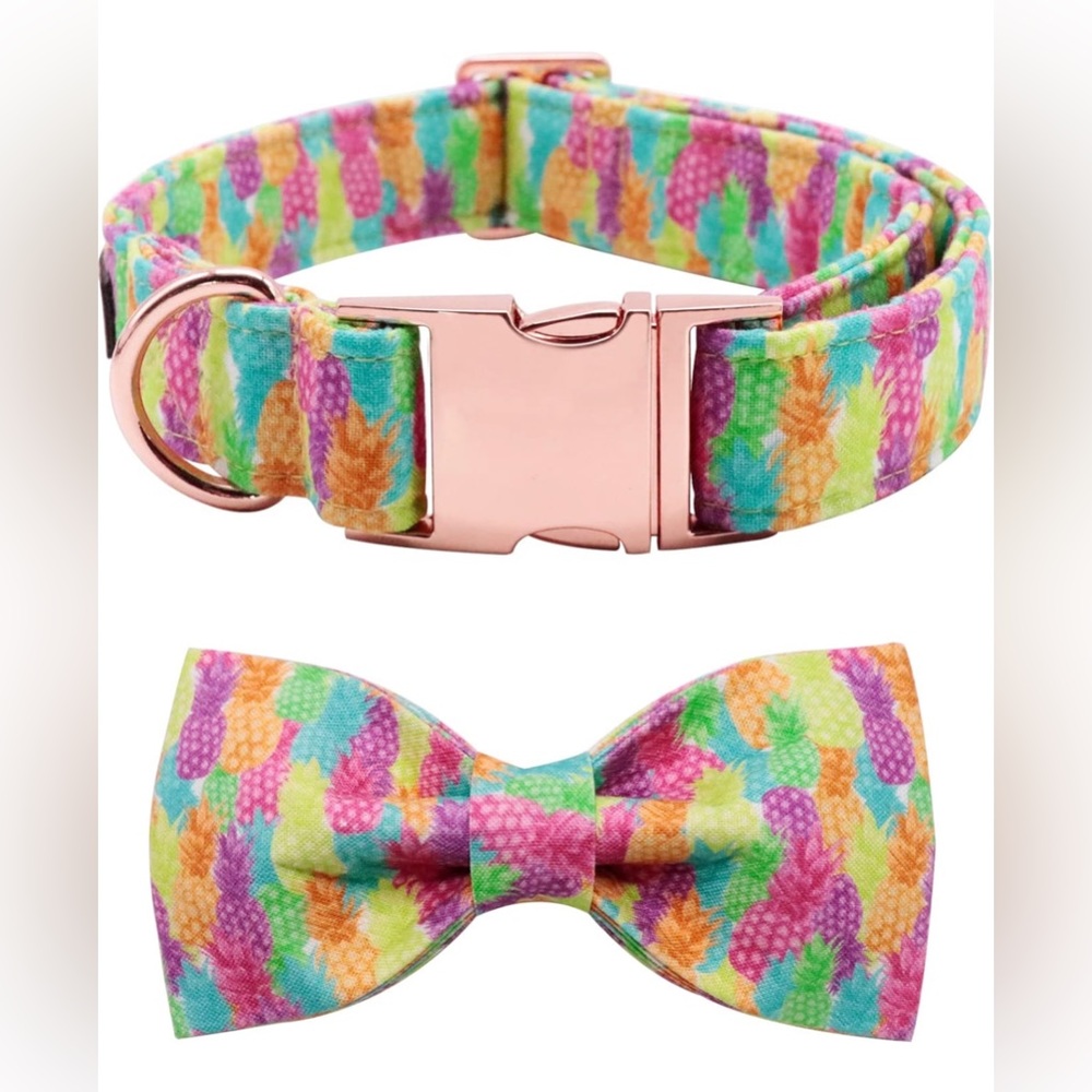 Nwt Small pineapple collar with bow (M9)
